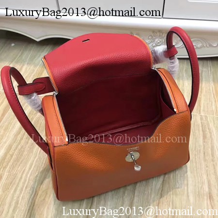 Hermes Lindy 30CM Original Leather Shoulder Bag LD30 Orange&Red