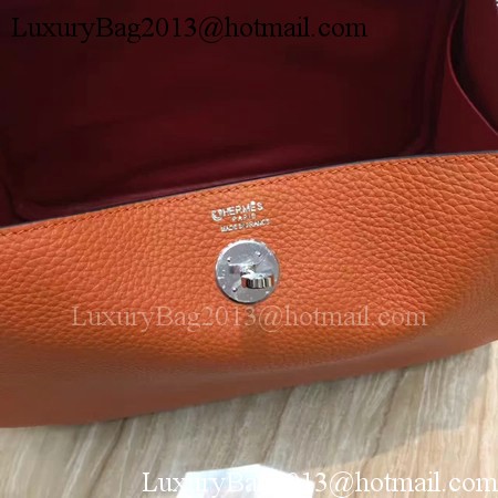 Hermes Lindy 30CM Original Leather Shoulder Bag LD30 Orange&Red