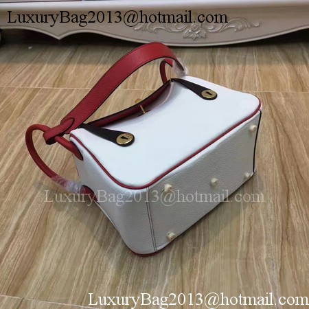 Hermes Lindy 30CM Original Leather Shoulder Bag LD30 White&Red