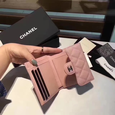 Chanel Tri-Fold Wallet Cannage Pattern Leather CHA5262 Pink Chanel Tri-Fold Wallet Cannage Pattern Leather CHA5262 Pink