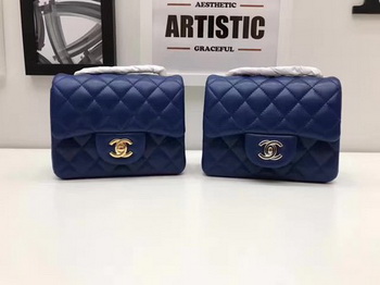 Chanel Classic MINI Flap Bag Original Sheepskin Leather A1115 Blue