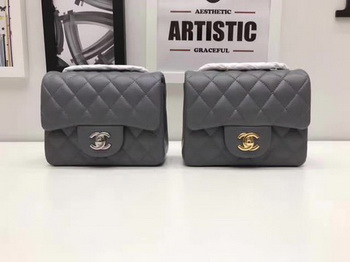 Chanel Classic MINI Flap Bag Original Sheepskin Leather A1115 Grey