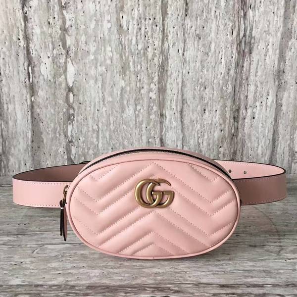 Gucci GG Marmont Quilted Leather Bag 476434 Pink