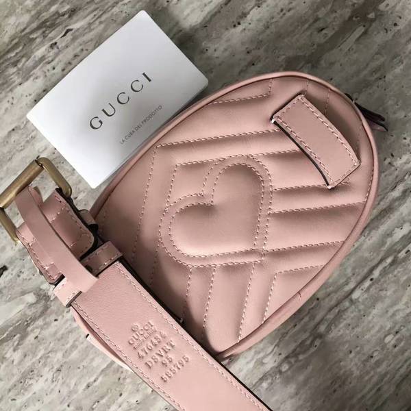 Gucci GG Marmont Quilted Leather Bag 476434 Pink