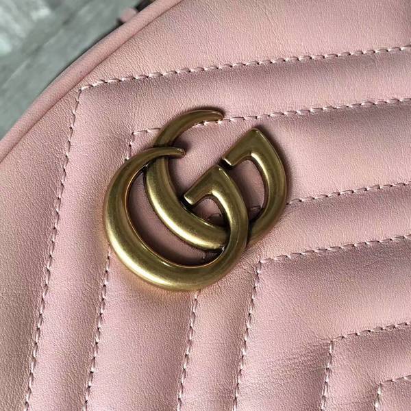 Gucci GG Marmont Quilted Leather Bag 476434 Pink