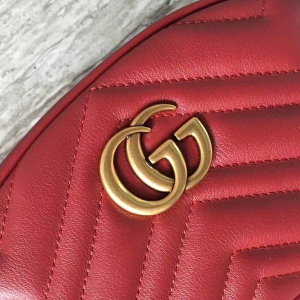 Gucci GG Marmont Quilted Leather Bag 476434 Red