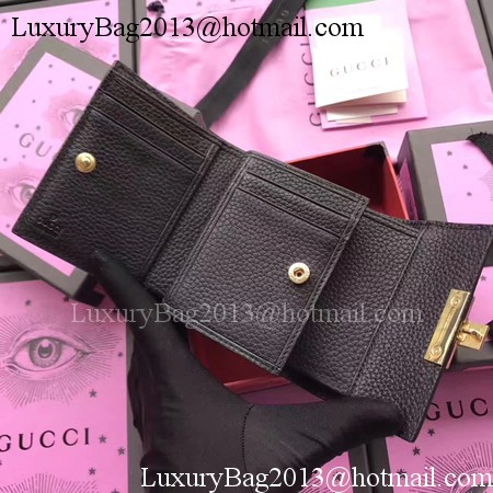 Gucci Calfskin Leather Padlock Wallet 453155 Black