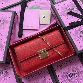 Gucci Padlock Continental Wallet Calfskin Leather 453506 Red