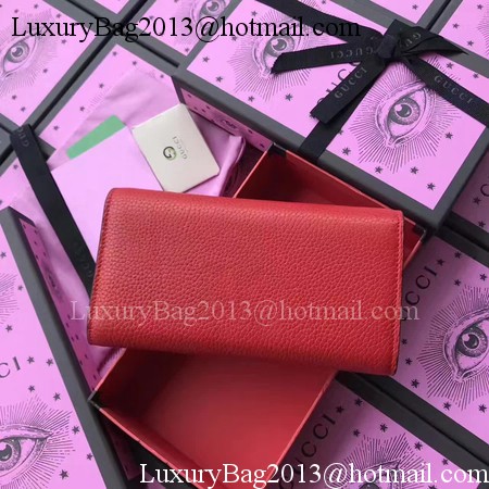 Gucci Padlock Continental Wallet Calfskin Leather 453506 Red