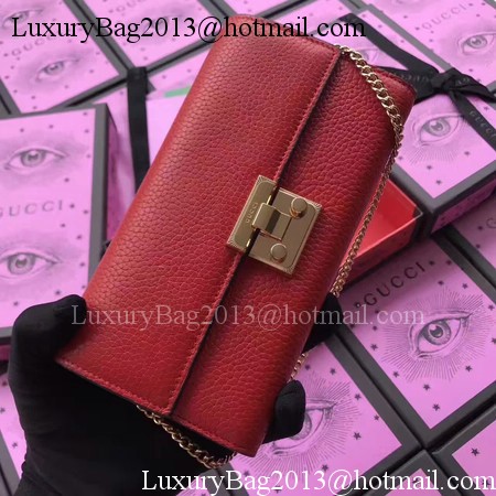 Gucci Padlock Continental Wallet Calfskin Leather 453506 Red