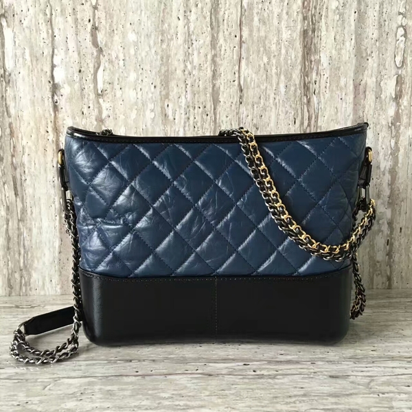 Chanel Gabrielly Calf Leather Shoulder Bag 93824 Blue