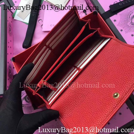 Gucci Leather Continental Wallet 456116 Red