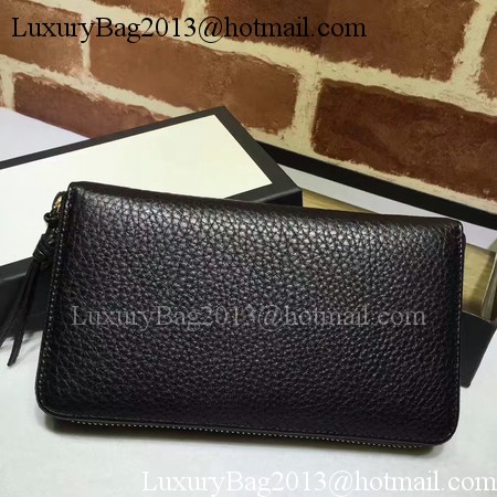 Gucci Bree Leather Zip Around Wallet 323397 Black