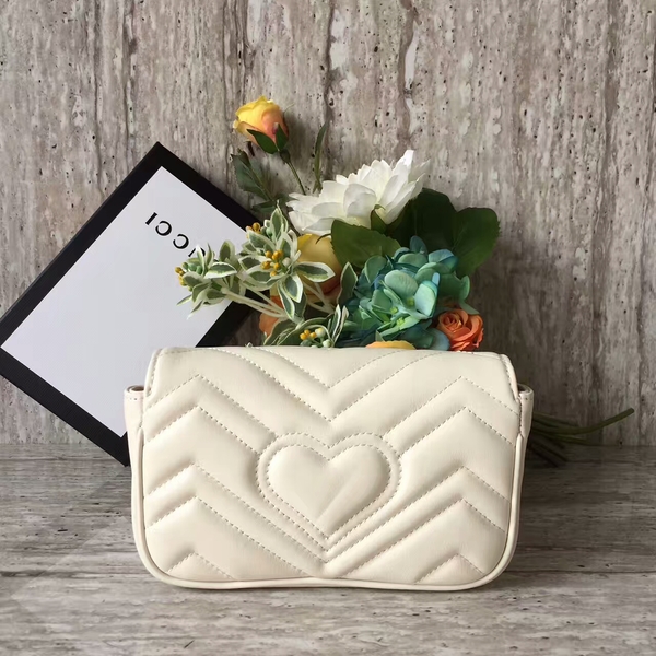 Gucci GG Marmont Velvet Nano Shoulder Bag 476433A White