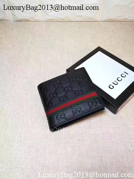 Gucci Bi-Fold GG Leather Wallet 138042 Black