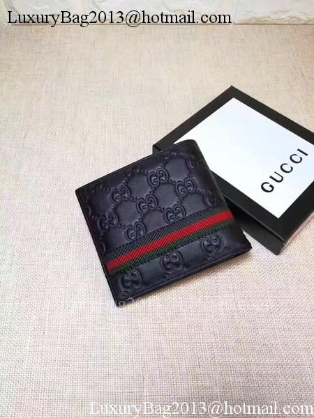 Gucci Bi-Fold GG Leather Wallet 138042 Black