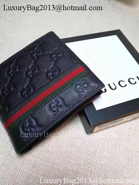 Gucci Bi-Fold GG Leather Wallet 138042 Black