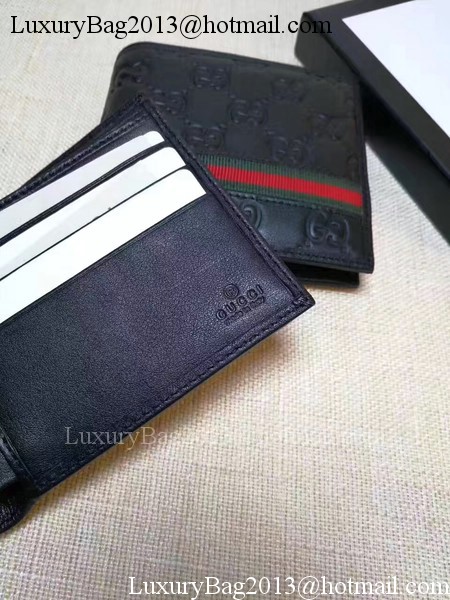 Gucci Bi-Fold GG Leather Wallet 138042 Black