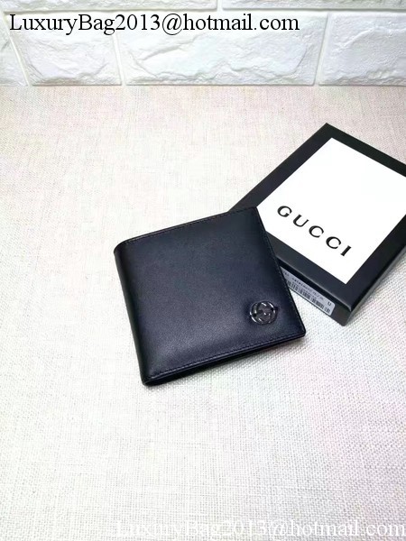 Gucci Calfskin Leather Bi-fold Wallet 256334 Black