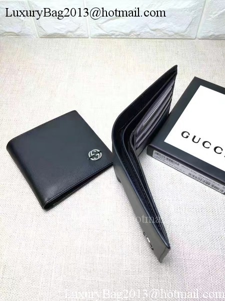 Gucci Calfskin Leather Bi-fold Wallet 256334 Black