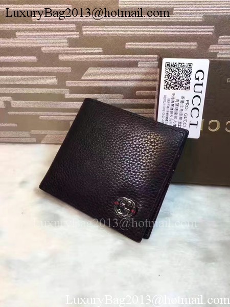 Gucci Calfskin Leather Bi-fold Wallet 308795 Black