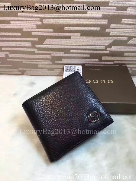 Gucci Calfskin Leather Bi-fold Wallet 308795 Black