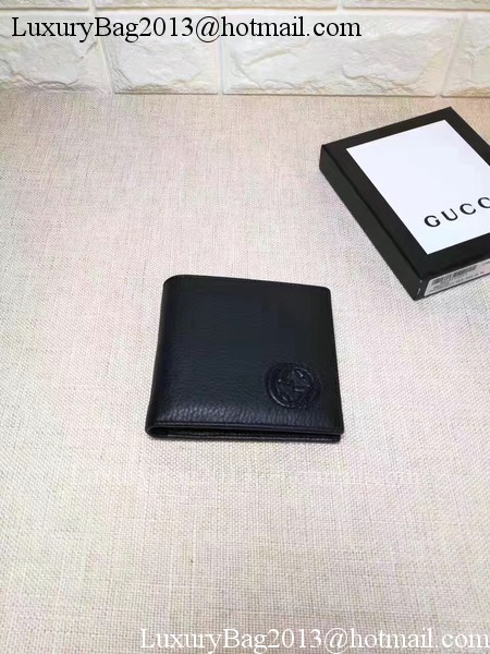 Gucci Calfskin Leather Bi-fold Wallet 322114 Black