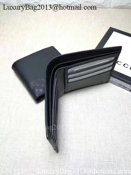 Gucci Guccissima Leather Bi-fold Wallet 256408 Black