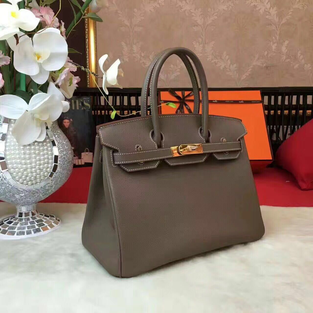 Hermes Birkin Bag Original Leather 17825 Grey