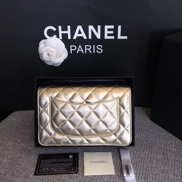 Chanel WOC Flap Bag Original Sheepskin Leather 33814A Glod