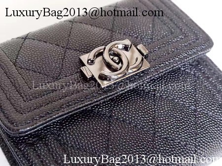 Chanel Matelasse Bi-Fold Wallet Black Cannage Patterns A48980 Black