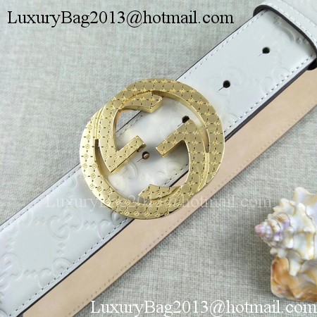 Gucci 38mm Leather Belt GG57099 OffWhite