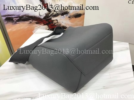 CELINE Sangle Seau Bag in Litchi Leather C3371 Grey