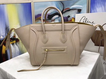 Celine Luggage Phantom Tote Bag Calfskin Leather CT3372 Apricot&Yellow