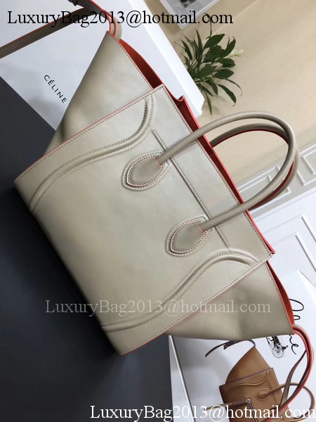 Celine Luggage Phantom Tote Bag Calfskin Leather CT3372 Grey&Orange