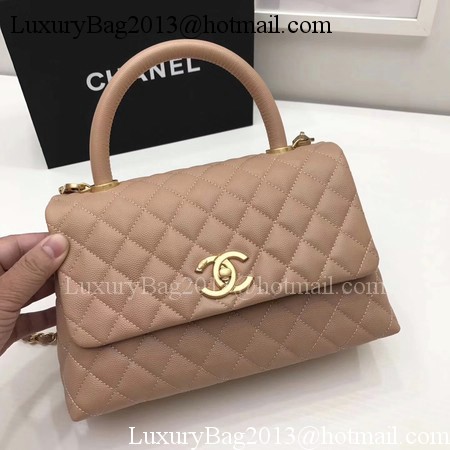 Chanel Classic Top Handle Bag Apricot Original Leather A92991 Gold