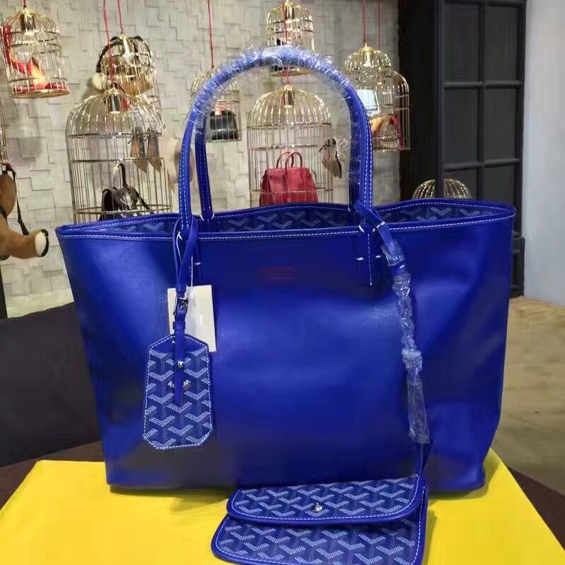 Goyard Y Doodling Calfskin Leather Tote Bag 7901 Blue