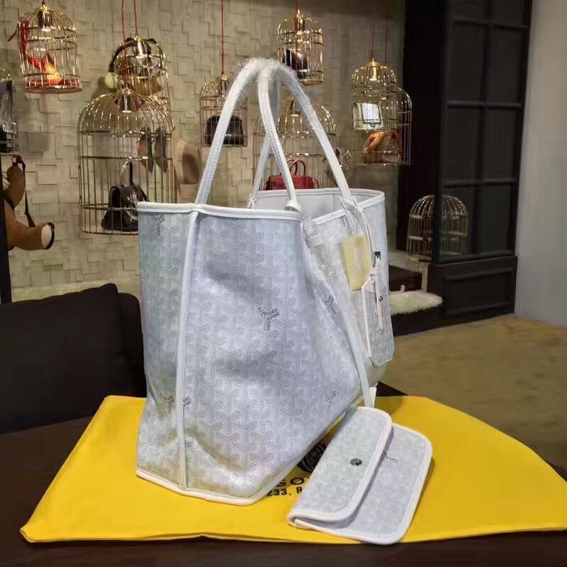 Goyard Y Doodling Calfskin Leather Tote Bag 7901 Offwhite