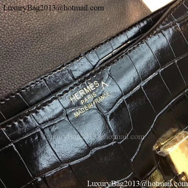 Hermes Constance Bag Croco Leather H9978C Black