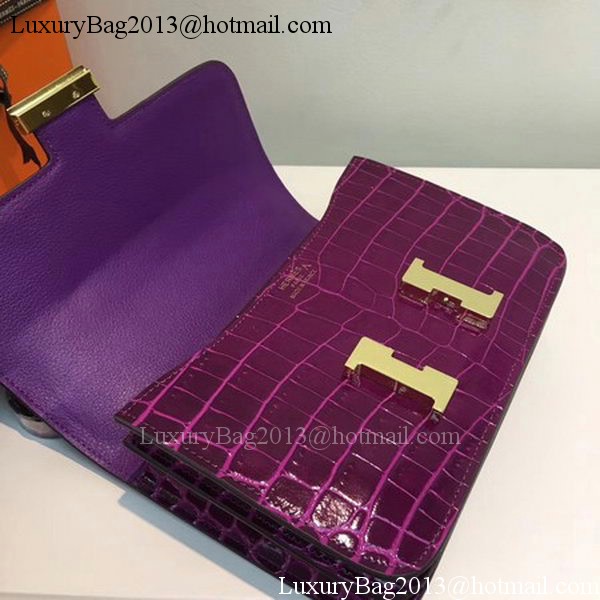 Hermes Constance Bag Croco Leather H9978C Purple