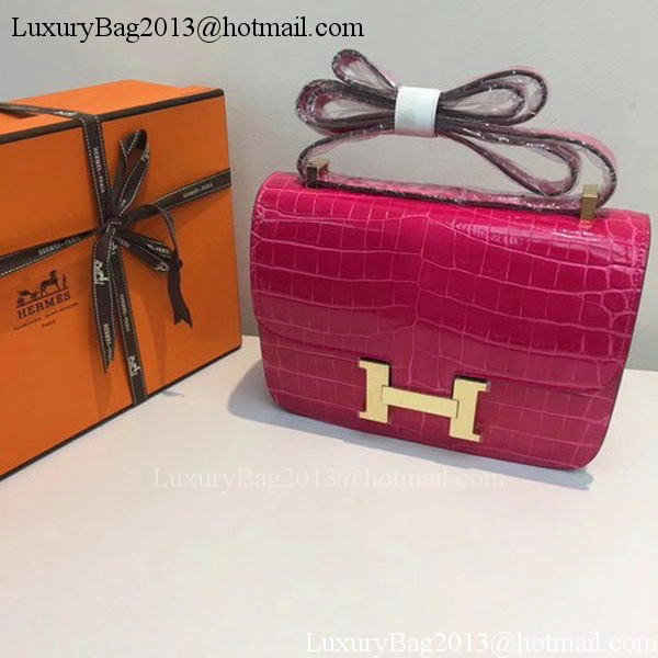 Hermes Constance Bag Croco Leather H9978C Rose