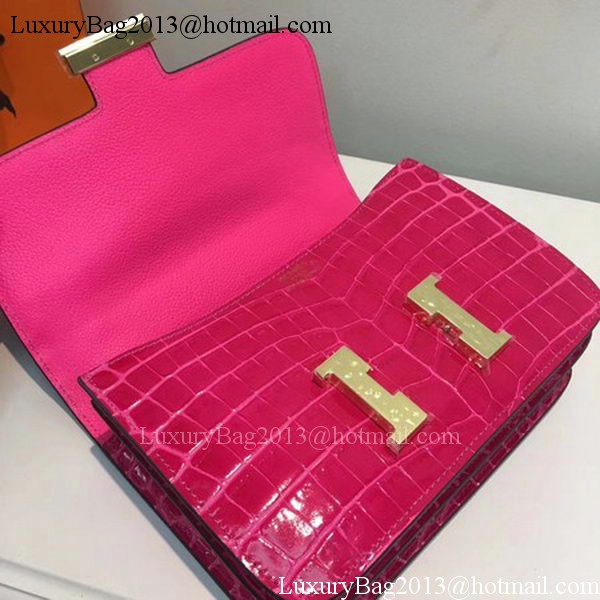 Hermes Constance Bag Croco Leather H9978C Rose