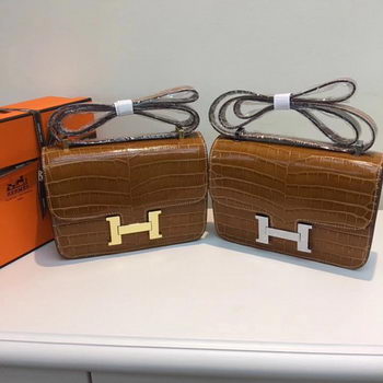 Hermes Constance Bag Croco Leather H9978C Wheat