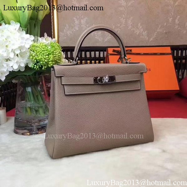 Hermes Kelly 32cm Shoulder Bag Grey TOGO Leather KY32 Silver