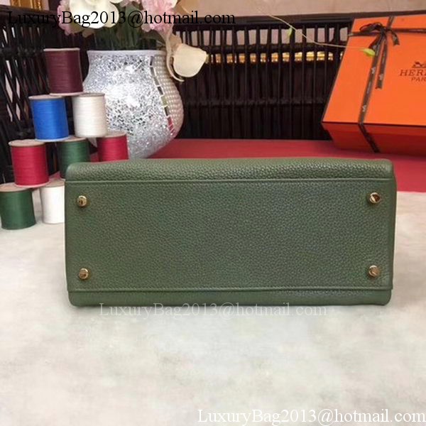 Hermes Kelly 32cm Shoulder Bag TOGO Leather KY32 Green