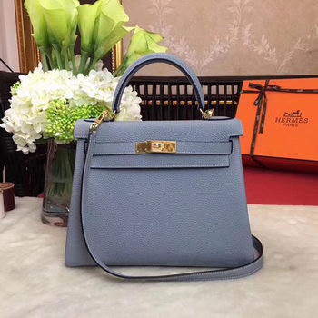 Hermes Kelly 32cm Shoulder Bag TOGO Leather KY32 Light Blue