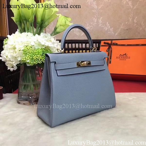 Hermes Kelly 32cm Shoulder Bag TOGO Leather KY32 Light Blue