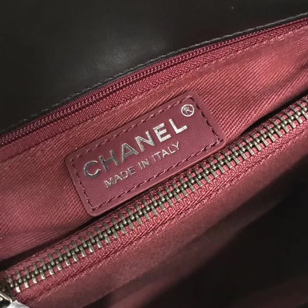 Chanel Classic Red Top Handle Bag Original Leather A92991 Black