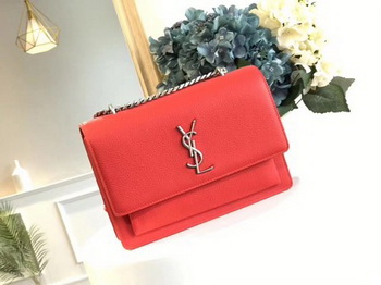 Yves Saint Laurent Leather Cross-body Shoulder Bag Y8004 Red