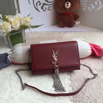 Yves Saint Laurent Leather Cross-body Shoulder Bag Y8011 Wine